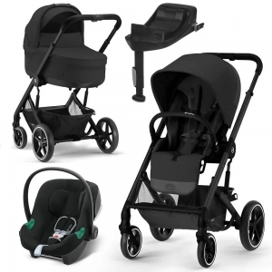 Детская коляска Cybex Balios S Lux 2023г 4 в 1, Moon Black (+дождевик)