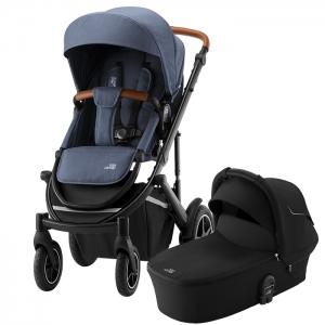 Детская коляска 2-в-1 Britax Roemer Smile III (Indigo Blue)+ cпальный блок Smile 5Z (Space Black)